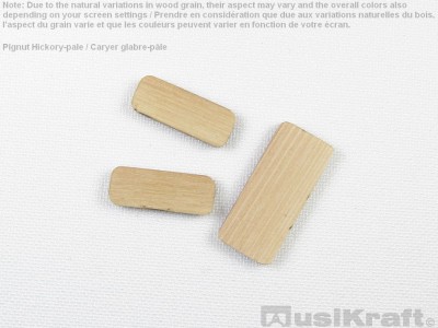 Pignut hickory-pale wood inserts (set)